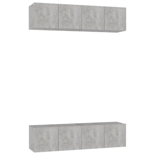 Berkfield Home TV Cabinets 4 pcs Concrete Grey 60x30x30 cm Engineered Wood - Size: 60 x 30 x 30 cm - image 1