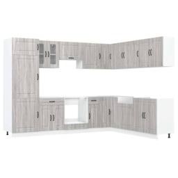 Berkfield Home 14 Piece Kitchen Cabinet Set Kalmar Grey Sonoma Engineered Wood - thumbnail 1