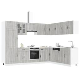 Berkfield Home 14 Piece Kitchen Cabinet Set Kalmar Grey Sonoma Engineered Wood - thumbnail 2