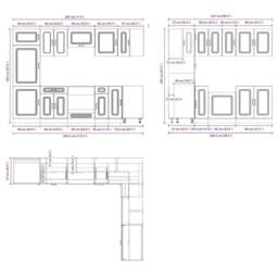 Berkfield Home 14 Piece Kitchen Cabinet Set Kalmar Grey Sonoma Engineered Wood - thumbnail 8