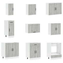 Berkfield Home 14 Piece Kitchen Cabinet Set Kalmar Grey Sonoma Engineered Wood - thumbnail 4