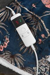 Deyongs Peacocks Teal Sherpa Fleece Low Energy Heated Throw 140x180cm - 1846 - Size: 140 cm x 180 cm - thumbnail 4