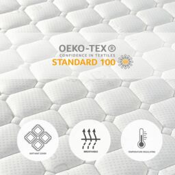 Aspire Kids Memory Foam Healthy Start Mattress with OEKO-TEX fabric in White - Size: Small Double - thumbnail 4