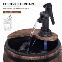 Kelvenix Barrel Pump Garden Fountain Water Feature Flower Planter Stand in Brown - Size: 0.6m2 - thumbnail 6