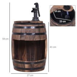 Kelvenix Barrel Pump Garden Fountain Water Feature Flower Planter Stand in Brown - Size: 0.6m2 - thumbnail 2