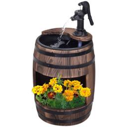 Kelvenix Barrel Pump Garden Fountain Water Feature Flower Planter Stand in Brown - Size: 0.6m2 - thumbnail 1