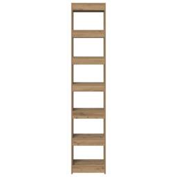 Berkfield Home Book Cabinet/Room Divider Artisan Oak 40x30x198 cm in Brown - Size: 40 x 30 x 198 cm - thumbnail 6