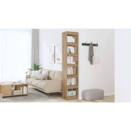 Berkfield Home Book Cabinet/Room Divider Artisan Oak 40x30x198 cm in Brown - Size: 40 x 30 x 198 cm - thumbnail 3