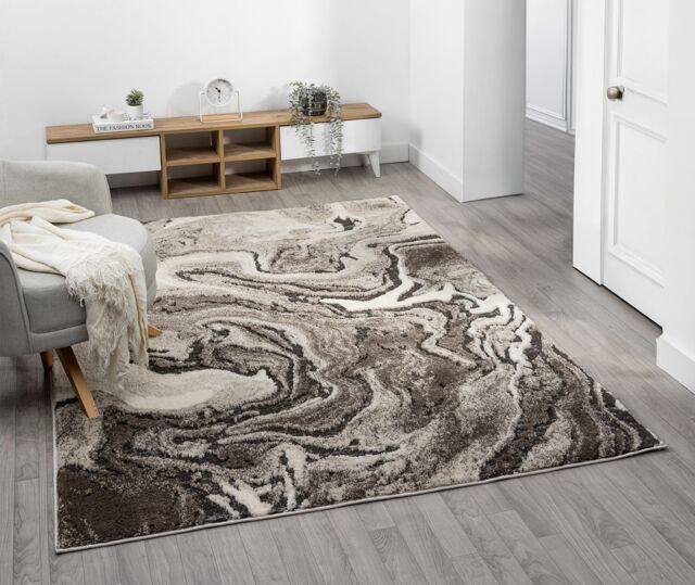 Desire Rugs Eleanor Modern Embossed Living Room Area Rug - Marble Design in Taupe - Size: 200 cm x 290 cm - image 1