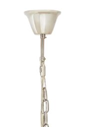 Orsina 5 Bulb Drum Pendant Light, Chrome Frame with Fluted Glass Panels, Chic Art Deco Ceiling Light Fixture in Silver - thumbnail 5