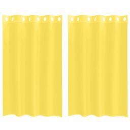 Berkfield Home Voile Curtains with Grommets 2 pcs Yellow - thumbnail 2