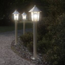 Berkfield Home Outdoor Floor Lamp Silver 80 cm Stainless Steel