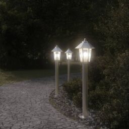 Berkfield Home Outdoor Floor Lamp Silver 80 cm Stainless Steel - thumbnail 3