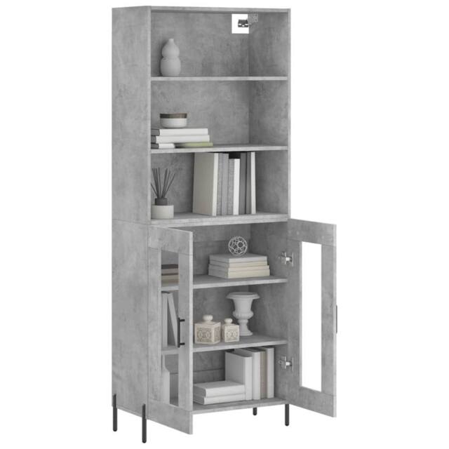 Berkfield Home Highboard Concrete Grey 69.5x34x180 cm Engineered Wood - image 1