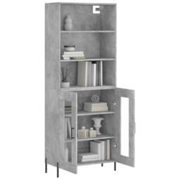 Berkfield Home Highboard Concrete Grey 69.5x34x180 cm Engineered Wood - thumbnail 1