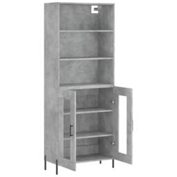 Berkfield Home Highboard Concrete Grey 69.5x34x180 cm Engineered Wood - thumbnail 4