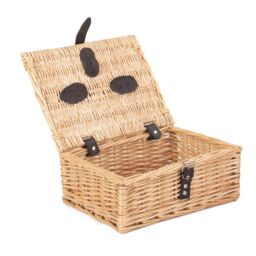 Red Hamper Wicker Buff 30cm Picnic Basket in Brown - thumbnail 1