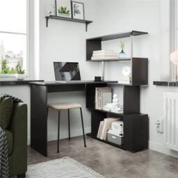 Nordara Shaped Computer Desk Corner PC Table Rotatable in Black - Size: 100 cm x 100 cm - thumbnail 4