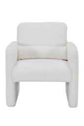 Living and Home Modern Accent Chair with Lumbar Pillow in White - thumbnail 4