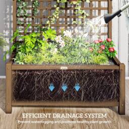 Kelvenix Wood Planter with Trellis for Climbing Plants in Brown - Size: 100g - thumbnail 4