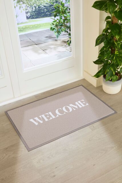 Artsy Mats Welcome Indoor Outdoor Doormat (90 x 60cm) in Beige - Size: 90 cm x 60 cm - image 1