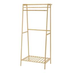 KORVIXA 140cm Dustproof Bamboo Garment Rack in Beige - Size: 900mm - thumbnail 1
