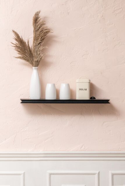 MH London Wall Shelf Solid Wood Floating Shelf Bookshelves - Small - Hamish in Black - image 1