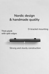 MH London Wall Shelf Solid Wood Floating Shelf Bookshelves - Small - Hamish in Black - thumbnail 4