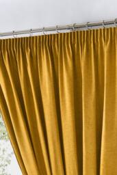 Fusion 'Dijon' Pair of Tiebacks For Pencil Pleat Curtains in Mustard - thumbnail 2