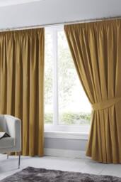 Fusion 'Dijon' Pair of Tiebacks For Pencil Pleat Curtains in Mustard
