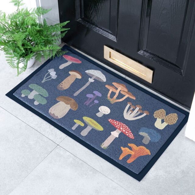 Artsy Mats Mixed Wild Mushroom Doormat in White - Size: 40 cm x 70 cm - image 1