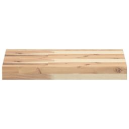 Berkfield Home Floating Shelves 2 pcs 60x30x4 cm Untreated Solid Wood Acacia in Brown - Size: 60 x 30 x 4 cm - thumbnail 4