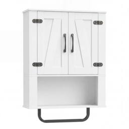 FORGEVIO Bathroom Wall Cabinet 3-Tier Wooden Storage Cabinet for Kitchen in White
