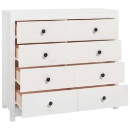 Berkfield Home Side Cabinet White 100x40x90 cm Solid Wood Pine - Size: 100 x 40 x 90 cm - thumbnail 3