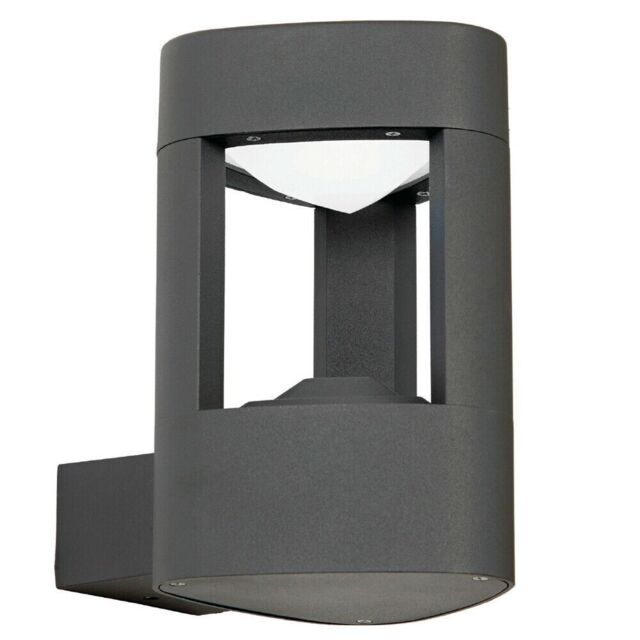Loops IP44 Outdoor LED Lamp Textured Grey Triangle Wall Light Porch Door Open Lantern - image 1