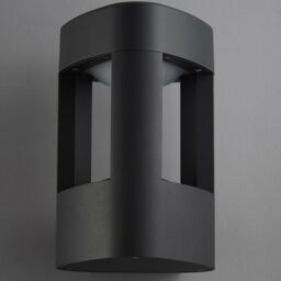 Loops IP44 Outdoor LED Lamp Textured Grey Triangle Wall Light Porch Door Open Lantern - thumbnail 3