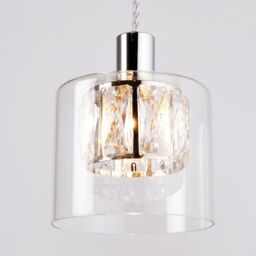 Loops Multi Light Ceiling Pendant 12 Bulb Chrome & Crystal Chandelier Height Drop Lamp - thumbnail 3