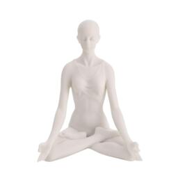 Yoga Pose White Figurine - Lotus