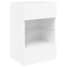 Berkfield Home TV Wall Cabinets with LED Lights 2 pcs White 40x30x60.5 cm - thumbnail 7