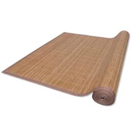 Berkfield Home Rectangular Brown Bamboo Rug 120 x 180 cm - Size: 100 cm diameter - thumbnail 1
