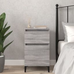 Berkfield Home Bedside Cabinet Grey Sonoma 40x35x70 cm - Size: 40 x 35 x 70 cm - thumbnail 1