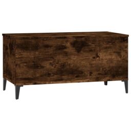 Berkfield Home Coffee Table Smoked Oak 90x44.5x45 cm Engineered Wood in Brown - thumbnail 6