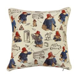 Signare Cushion Cover Paddington Bear London Transport in Beige - Size: 45 cm x 45 cm - thumbnail 1