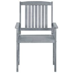 Berkfield Home Dense Garden Chairs 8 pcs Solid Acacia Wood Grey