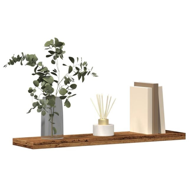 Berkfield Home Wall Shelves 4 pcs Old Wood 40x20x1.5 cm Engineered Wood in Brown - image 1