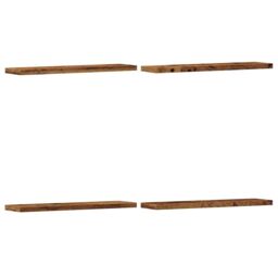 Berkfield Home Wall Shelves 4 pcs Old Wood 40x20x1.5 cm Engineered Wood in Brown - thumbnail 2