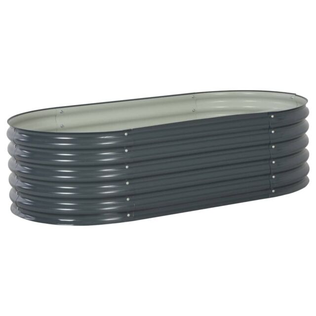 Berkfield Home Garden Raised Bed 160x80x44 cm Galvanised Steel Grey - Size: 160 x 80 x 44 cm - image 1