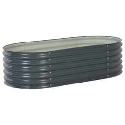 Berkfield Home Garden Raised Bed 160x80x44 cm Galvanised Steel Grey - Size: 160 x 80 x 44 cm - thumbnail 1
