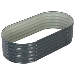 Berkfield Home Garden Raised Bed 160x80x44 cm Galvanised Steel Grey - Size: 160 x 80 x 44 cm - thumbnail 4