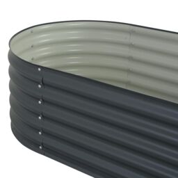 Berkfield Home Garden Raised Bed 160x80x44 cm Galvanised Steel Grey - Size: 160 x 80 x 44 cm - thumbnail 6